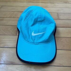 Nike Featherlight Dri-FIT Running Hat Turquoise Blue Black Adjustable Cap